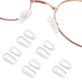 6 Pairs Eyeglass Nose Pads Cover, 4mm Wide Hole Clear Silicone Nose Pads for Eyeglass Nose-Pads Soft Cushion Slip-on Eyewear Protective Covers for Noses Bridge Pad Eye Glass Repairing Kit