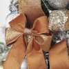 HUIHUANG Velvet Wired Ribbon 4 inch Copper Christmas Tree Ribbon