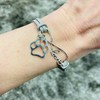 Pops & Coco Love Paw Print Suedette Bracelet Pretty Silver