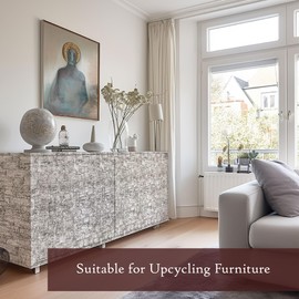 White Gold Peel and Stick Wallpaper (15.7" x 118", Rough Texture) Removable Contact Paper Vinyl for Walls Bedroom Kitchen Countertop Fridge Bathroom