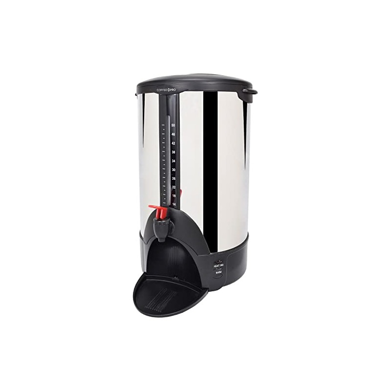 Coffee Pro CP50 Urn/Coffeemaker, 50-Cups, 12-Inch x16-1/2-Inch x22-Inch, Stainless Steel