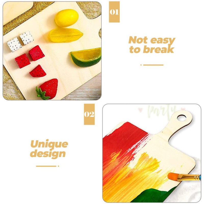 Operitacx 5Pcs Mini Rectangular Wooden Charcuterie Boards with Handle, DIY