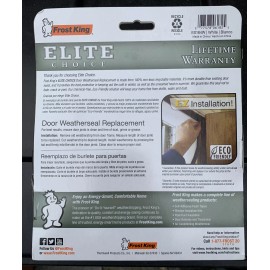 Frost King Elite Choice Door Weatherseal Replacement 1/2" x 3/4" x 7' Long White