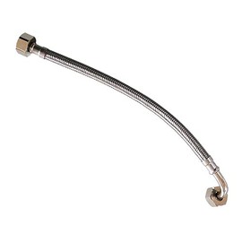 Masterwarehouse DN8 Flexible Dishwasher Hose with 90 Degree 300mm Length, Both 1/2" Female Compression, 304 Stainless Steel (Pack of 2), Watermark