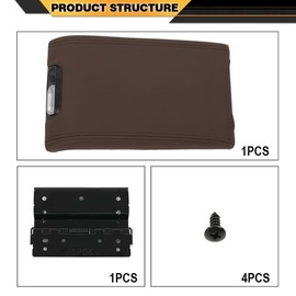 CNNELL Center Console Armrest Lid Cover Brown Compatible with Ford F150 2009-2014/Compatible with Lincoln Mark LT 2010-2014/Fit for Flow Through Consoles Only 9L3Z1506024CC