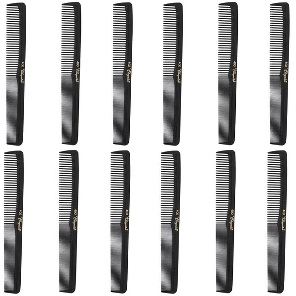 Barber Beauty Hair Cleopatra 400 7" All Purpose Comb (12 Pack) 12 x SB-C400-BLK