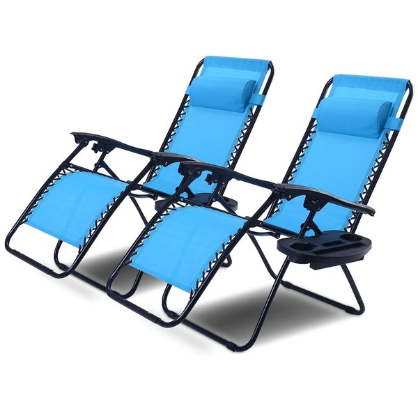 topment 2PCS Outdoor Zero Gravity Chair Set, Reclining Chair w/Adjustable