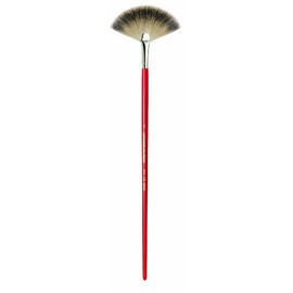 da Vinci Varnish & Priming Series 408 Fan Blender Brush, Pure Badger Hair with Red Lacquered Handle, Size 4