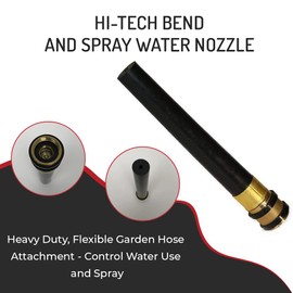 Hi-Tech Bend and Spray Water Nozzle - Heavy Duty, Flexible Garden Hose Attachment - Control Water Use and Spray 1 Unit