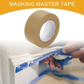 Partuto 4 Pcs 2 Inches x 54.7 Yards Universal Painters Tape - DIY Car Auto Paint for Masking Tape No Residue - Crepe Paper Brown