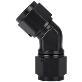 Podavelle 10AN Female to 10AN Female 45 Degree Swivel Coupler Fitting Adapter Union Aluminum Black