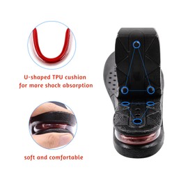 Height Increase Insoles 3-Layer 2.75 inch Air Cushion Taller Shoes Insoles Heel Insert for Men and Women by ERGOfoot