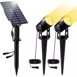 T-SUN 2PCS Solar Spotlights Solar Outdoor Lights Landscape Lights for Garden Yard US