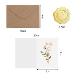 Set of 10 Thank You Cards with Envelopes and Stickers, Elegant Folding Cards with Wildflower Bouquet Motifs, Thank You Gifts for Family, Friends, Colleagues, Teachers and Much More, Seal Stickers