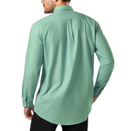 BEFRIED Oxford Dress Shirts for Men Big and Tall (Size XXL-6XLT) Button Down Long Sleeve Tuxedo Shirts Business Casual Collared Shirts（Green, XXL-Tall）