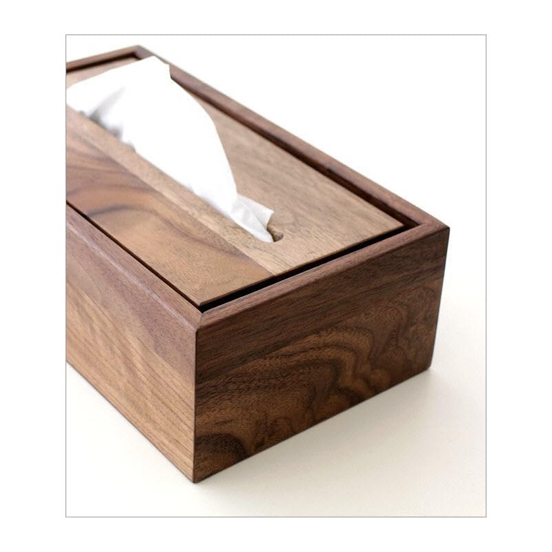 Tissue Case, Wooden, Walnut, Wood, Solid Natural Wood, Tissue Box,