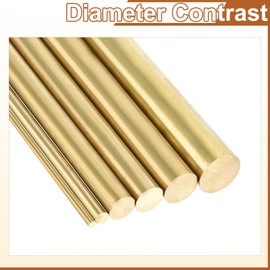 uxcell 1 Pcs 3/4"(19mm) Dia Brass Solid Round Rod, 4"(102mm) Length H62 Brass Lathe Bar Stock Round Brass Rod for DIY Crafts Industry Construction