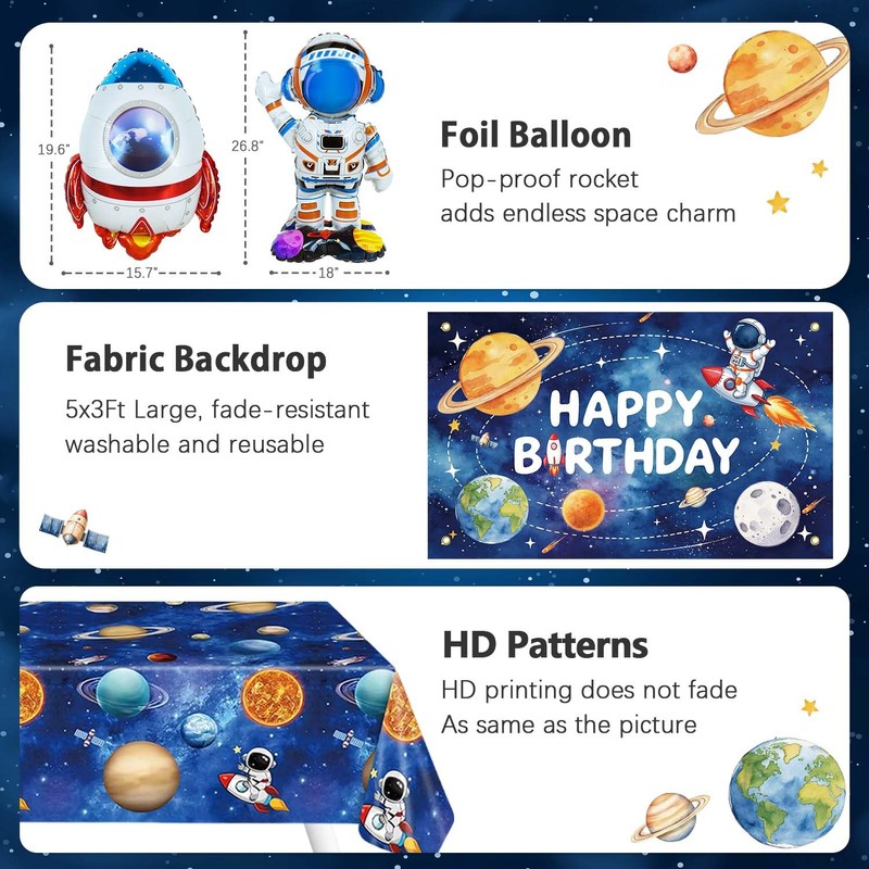 139Pcs Space Themed Party Decorations