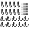 NBFBA Pack of 20 Coat Hooks, 10 Double Hooks and