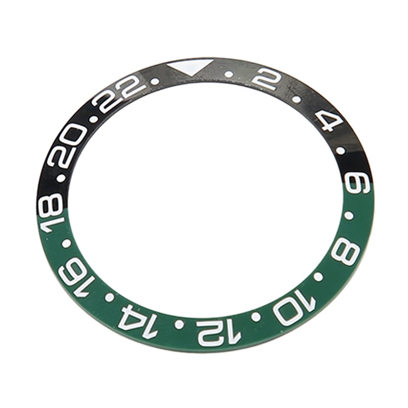 38mm Diameter GMT Watch Bezel Insert Ring Black Green Base