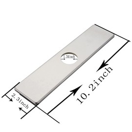 Greenspring Brushed Nickel Faucet Plate, Sink Hole Cover, Faucet Deck Plate 10 Inch 1 or 3 Hole Long Rectangle Cover Deck Plate Faucet Escutcheon for Bathroom Vanity Sink Faucet Stainless Steel