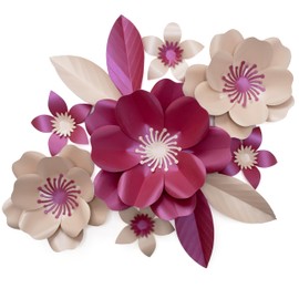 Giant Paper Flowers Kit - DIY Flower Craft Set for Backdrop, Party & Nursery Decor - Ready-to-Assemble Precut Flowers with Leaves & Instructions - Reusable Large Flower for Decoration & More