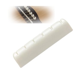 Real Bone Guitar Nut - 42mm, Pre-Slotted - Fits Strat & Tele Style Electric Guitars - Hordion Brand - 6 String, Flat Bottom (43 x 6 x 9mm)