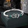 Elastic Beaded Ankle Bracelet for Women Double Hollow Hearts Stretch
