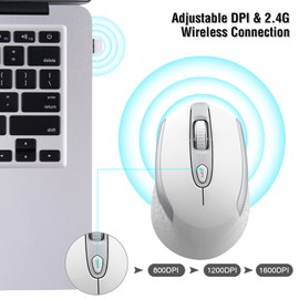 Wireless Mouse, Computer Mouse for Laptop, 2.4G Portable Silent Mouse, Plug & Play, Ergonomic Optical Mouse for Deskbtop, MacBook, PC