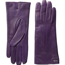 Coach Iris Purple Leather Gloves Women's  Size 7  L141001
