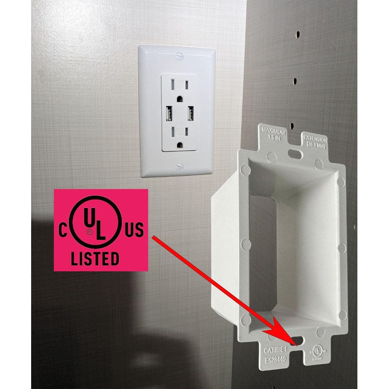 iMBAPrice IMBA-BE1 (UL Listed) 1-Gang Non-Metallic Electrical Power Outlet Box