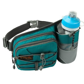 YUOTO Outdoor Fanny Pack with Water Bottle Holder for Walking Hiking Hydration belt Waist Bag