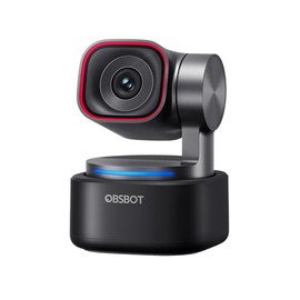 OBSBOT Tiny 3 Audio Espacial Webcam 4K, Seguimiento AI PTZ camara web y sensor de 1/1,28",Tri-Mic,control por voz y gestos,120 FPS,HDR,camara web para