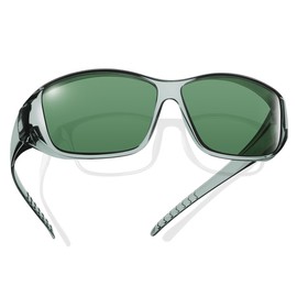 TINHAO Polarized Fit Over Sunglasses Wrap Around Over Glasses for Men Women Driving UV Protection(Grey, Green)