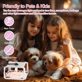 Flea Traps for Inside Your Home 2 Packs, Flea Trap with Light for Indoor Bed Bug, Flea Killer Pest Control, Non Toxic & Harmless, Friendly to Pets & Kids, with 6 Sticky Refills and 6 Lightbulbs