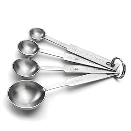 Tablecraft Heavyweight Stainless Steel Measuring Spoon Set [Set of 4]