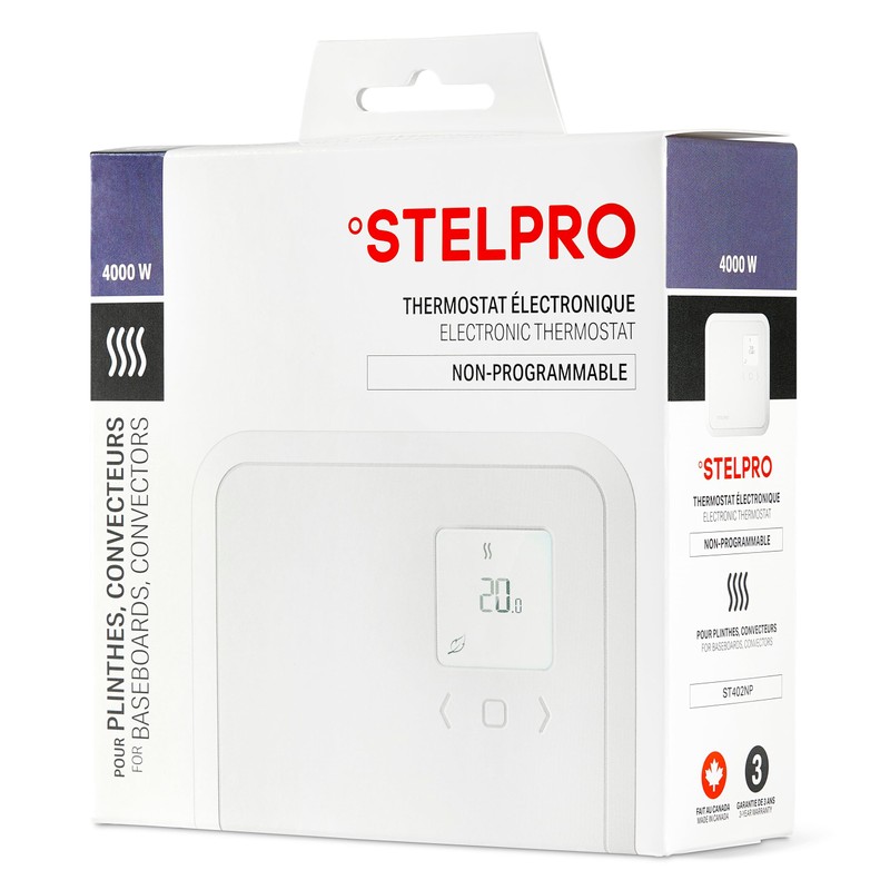 Stelpro Non-Programmable Electronic Thermostat for Baseboards and Convectors, Accurate Temperature