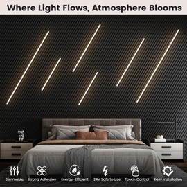 GloryAir LED Recessed Lighting Kit for Wall Panels 6pcs Slat Wall Lights