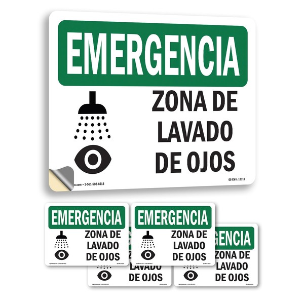 Eye Wash Station Spanish OSHA Emergency Vinyl Decal Label 24