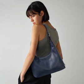 KALIDI Crescent Tote Bag, Women Underarm Handbag Vegan Leather Zipper Shoulder Purse Hobo for Evening Shopping Casual