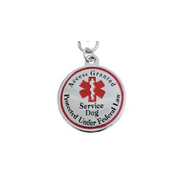 December Pets Service Dog Tag Double Sided Red Medical Alert Symbol Medal for Medium or Large Dogs Use for Collars Harness Vest Easy to Switch Pet ID
