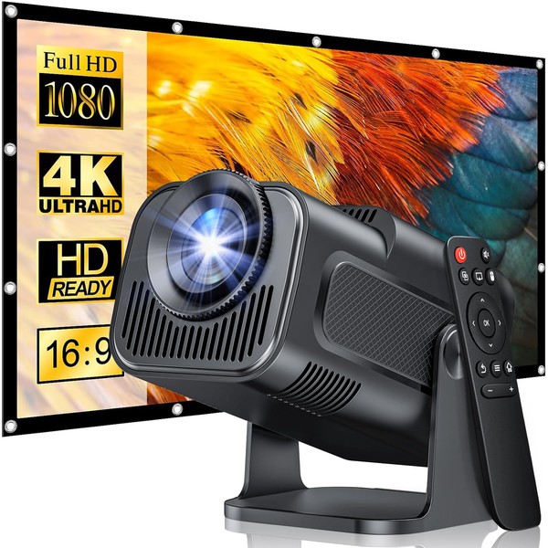 Mini Projector with WIFI 6 and Bluetooth, 4K 1080P Support