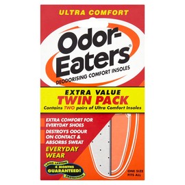 Odor-Eaters Ultra Comfort, Odour-Destroying, Deodorising Comfort Insoles, for Everyday Wear Twin Pack