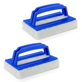 Pool Schwamm Bürsten, 2 Stück Poolreinigung Handschrubber, Kunststoff Schwimmbad Bürste, Schwamm Algenbürste, Pool Reinigungsbürste mit Griff, zum Reinigen von Schmutz und Moos