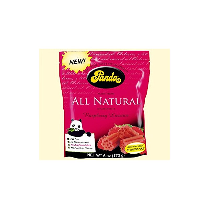 (Pack Of 12) Panda Liquorice - All Natural Raspberry Cuts