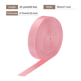MECCANIXITY Correa de Nylon Plana de 1 Pulgada y 20 Yardas en Color Rosa para Reparaciones DIY, Mochilas, Portaequipajes, Manualidades