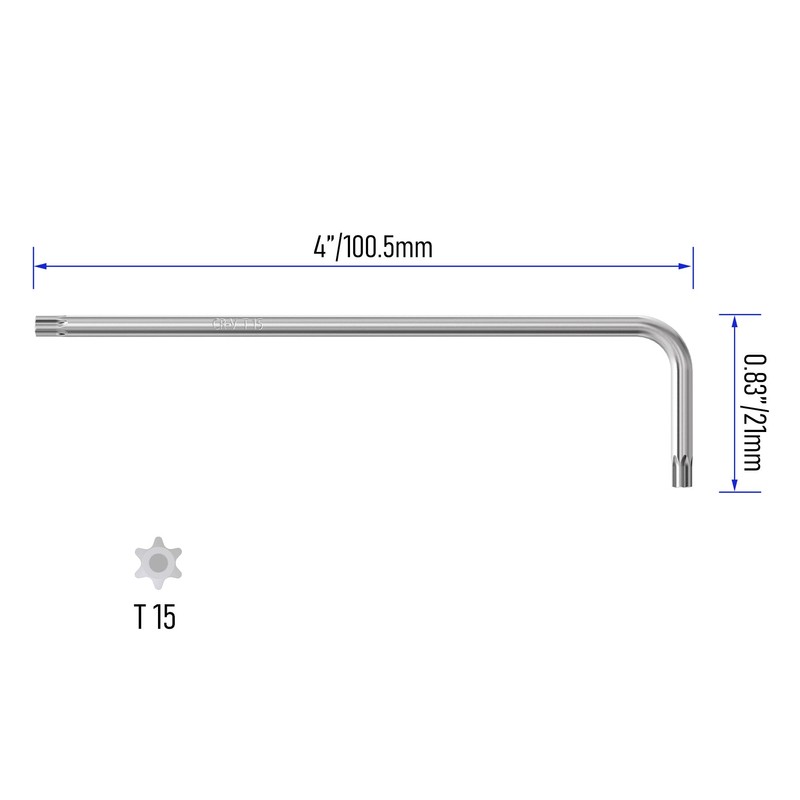 FOCMKEAS T15 Long Tamper Proof Torx Key Bit Wrench, Anti