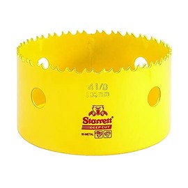 Starrett Bi-Metal Deep Cut Hole Saw with Abrasion Resistant HSS Teeth - Ideal for Cutting Metal, Steel, and Wood - 4-1/8" (105mm) Diameter, 2" Depth - DCH0418-G