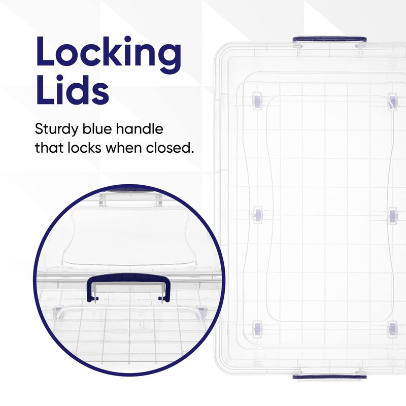 Superio Plastic Storage Bin with Lid, Box for Under Bed,