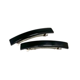 Gachipin® No-Slip Barrette, 2-Piece Corner Glossy Barrette (Black)